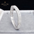 Bracelet en tissu trèfle avec zircons étoilés 5775