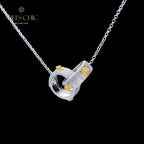 Collier avec anneaux entrelacés à motif en soie 5861