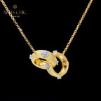 Collier avec anneaux entrelacés à motif en soie 5861