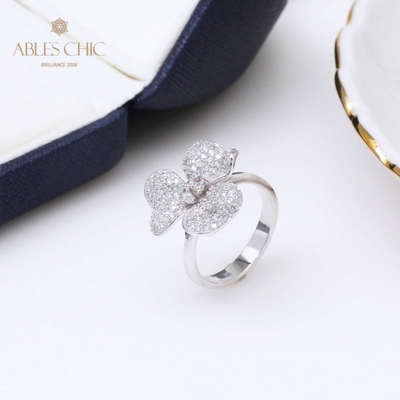 Bague Pétale de Rose Pavée 5303