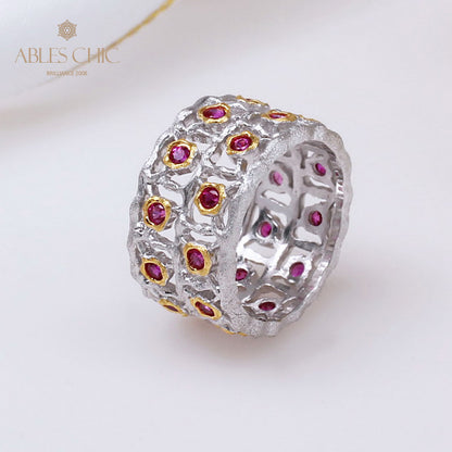 Bague avec accents de rubis 5290
