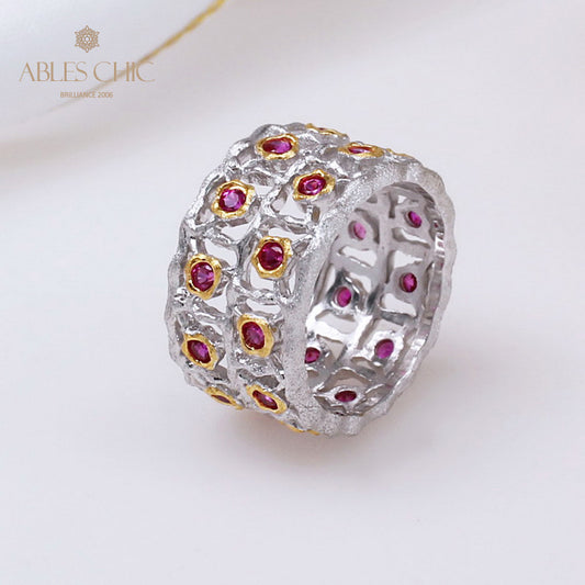 Bague avec accents de rubis 5290