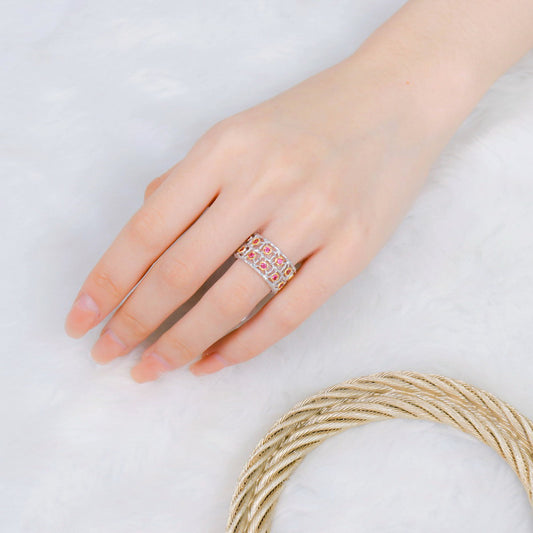 Bague avec accents de rubis 5290
