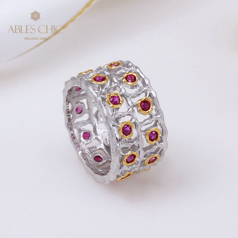 Bague avec accents de rubis 5290