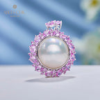 Pendentif perle CZ Halo Mabe 5861