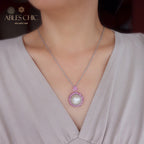 Pendentif perle CZ Halo Mabe 5861