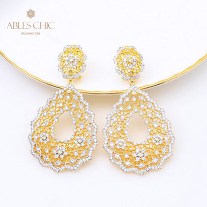 Boucles d'oreilles Chanderlier en dentelle ajourée 5193
