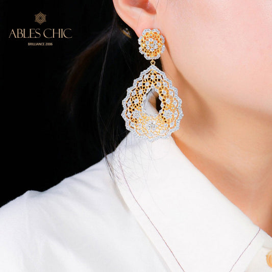 Boucles d'oreilles Chanderlier en dentelle ajourée 5193