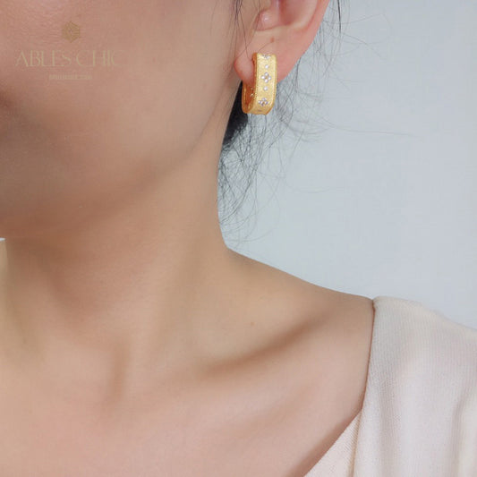 Boucles d'oreilles Trèfle Zircon 5773