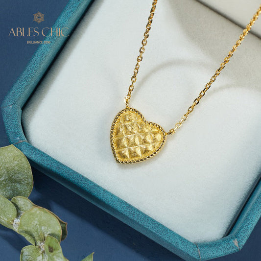 Collier pendentif coeur brossé 6120