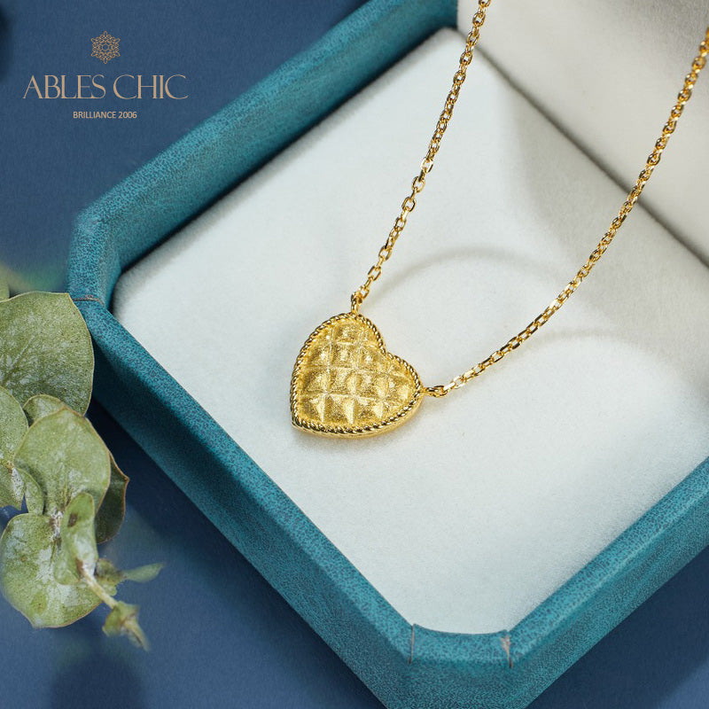 Collier pendentif coeur brossé 6120