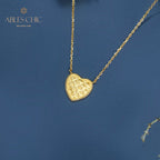 Collier pendentif coeur brossé 6120