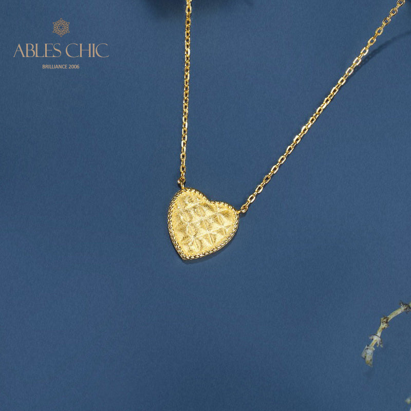 Collier pendentif coeur brossé 6120