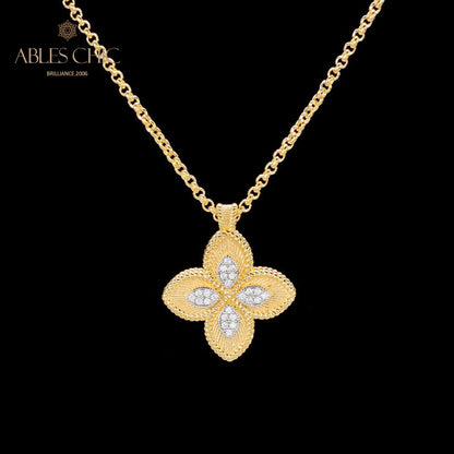 Collier trèfle pavé CZ 6126