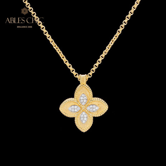 Collier trèfle pavé CZ 6126