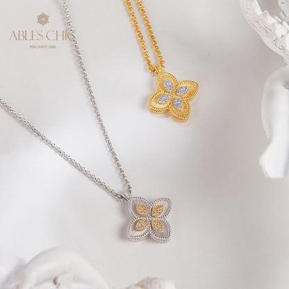 Collier trèfle pavé CZ 6126