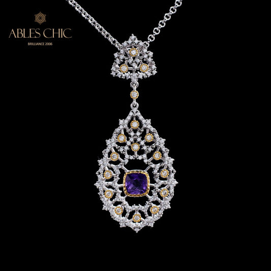 Collier lustre en filigrane de dentelle 6022