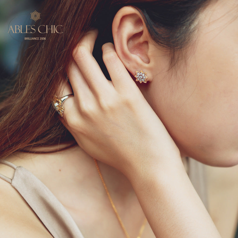 Boucles d'oreilles fleurs étoilées 5004
