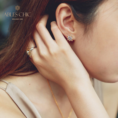 Boucles d'oreilles fleurs étoilées 5004