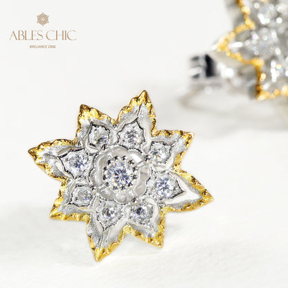 Boucles d'oreilles fleurs étoilées 5004