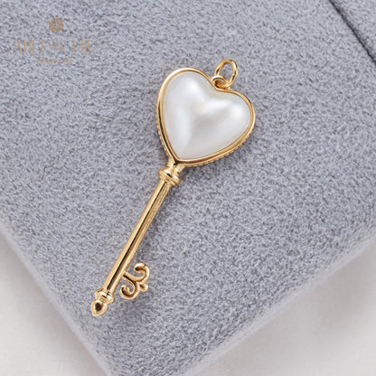 Pendentif Clé Perle Coeur Mabe 5840