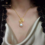 Pendentif feuille en filigrane de perles Mabe 5820