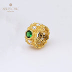 Bague émeraude en filigrane floral 5077