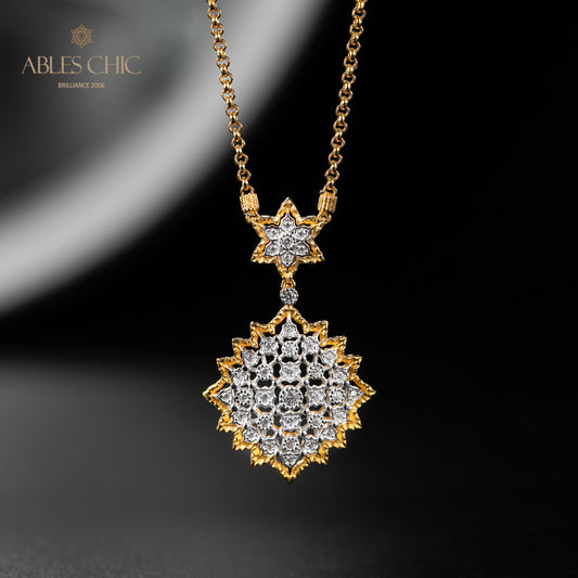 Collier Étoilé Filigrane Nid d'Abeille 5007