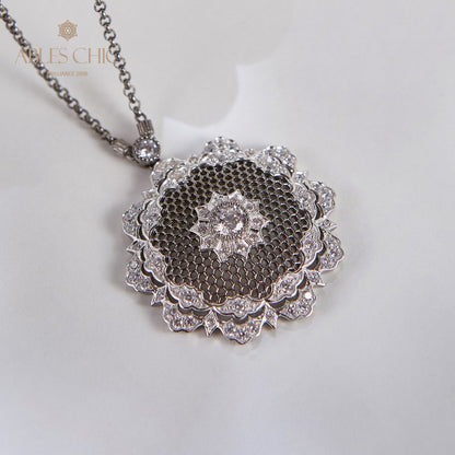Pendentif Floral en Filigrane de Dentelle 6133