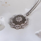 Pendentif Floral en Filigrane de Dentelle 6133