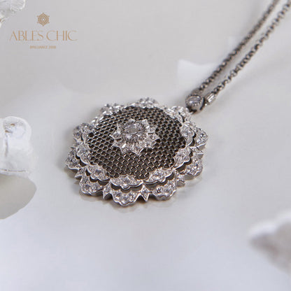 Pendentif Floral en Filigrane de Dentelle 6133