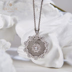 Pendentif Floral en Filigrane de Dentelle 6133