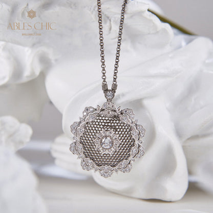 Pendentif Floral en Filigrane de Dentelle 6133