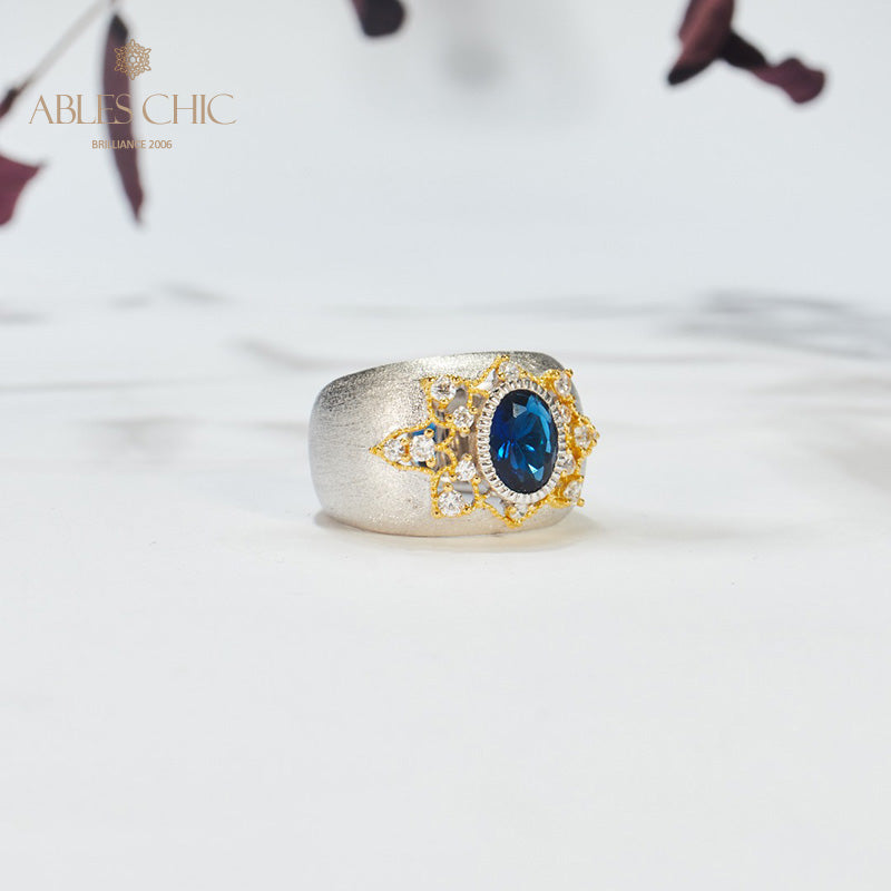 Bague Soyeuse Fleur de Saphir 6065