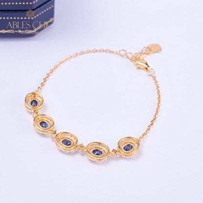 Bracelet chaîne saphir naturel 5850