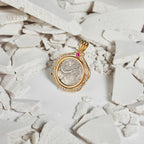 Pendentif médaillon rubis pièce grecque uniquement