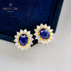 Boucles d'oreilles florales rubis naturel 5816