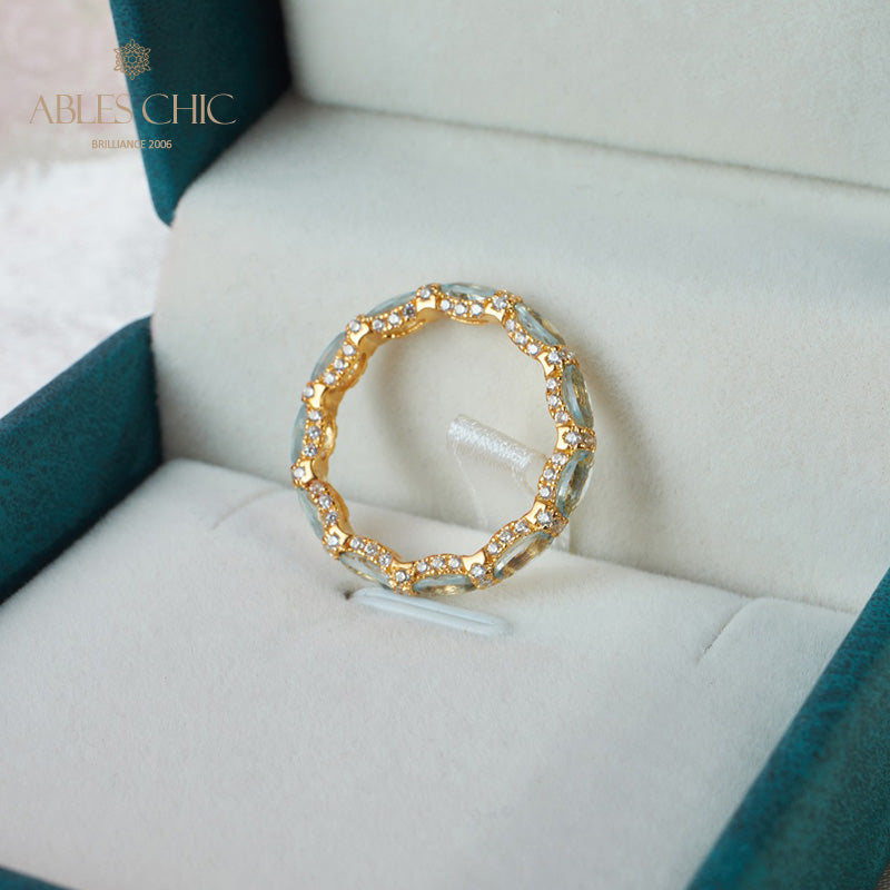 Bague pile aigue-marine 6042