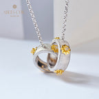 Collier avec anneaux entrelacés à motif en soie 5861