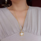 Pendentif disque en maille de perles Mabe 5956