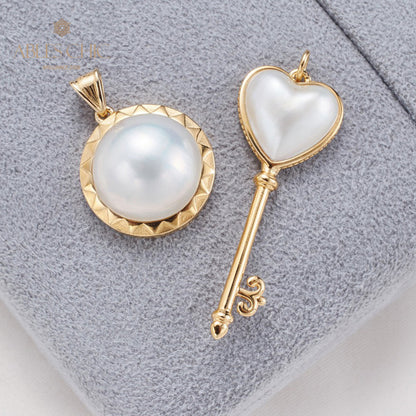 Pendentif Clé Perle Coeur Mabe 5840