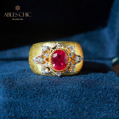 Bague Soyeuse Fleur de Saphir 6065