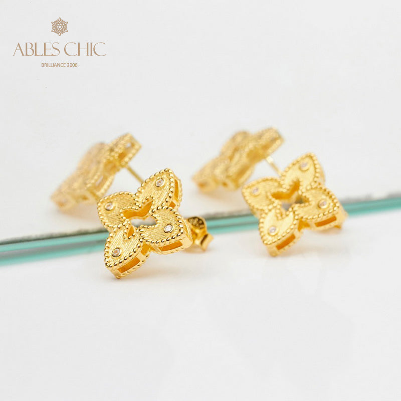 Boucles d'oreilles celtiques trèfles soyeux 5880