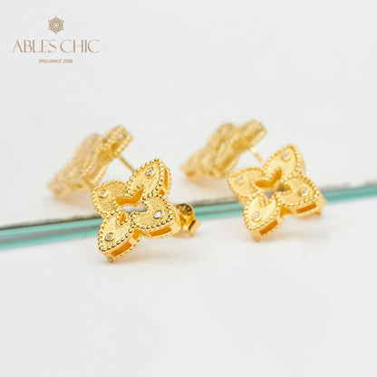 Boucles d'oreilles celtiques trèfles soyeux 5880