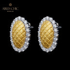 Boucles d'oreilles halo ovale soyeux 5832