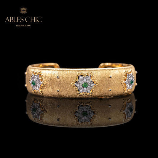 Bracelet Soyeux Émeraude Floral 6039