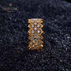 Bague ouverte en pierre à plusieurs rangées de dentelle 5705