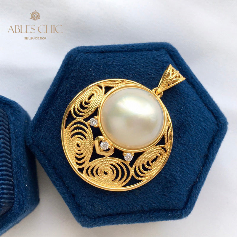 Pendentif en filigrane de perles Mabe 5843