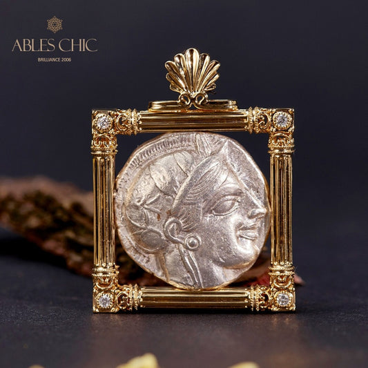 Pendentif de pièce de monnaie byzantine Lira Athena uniquement