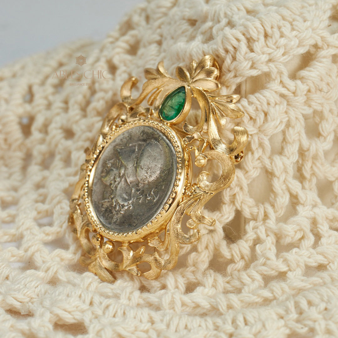 Pendentif broche florale byzantine Athéna uniquement